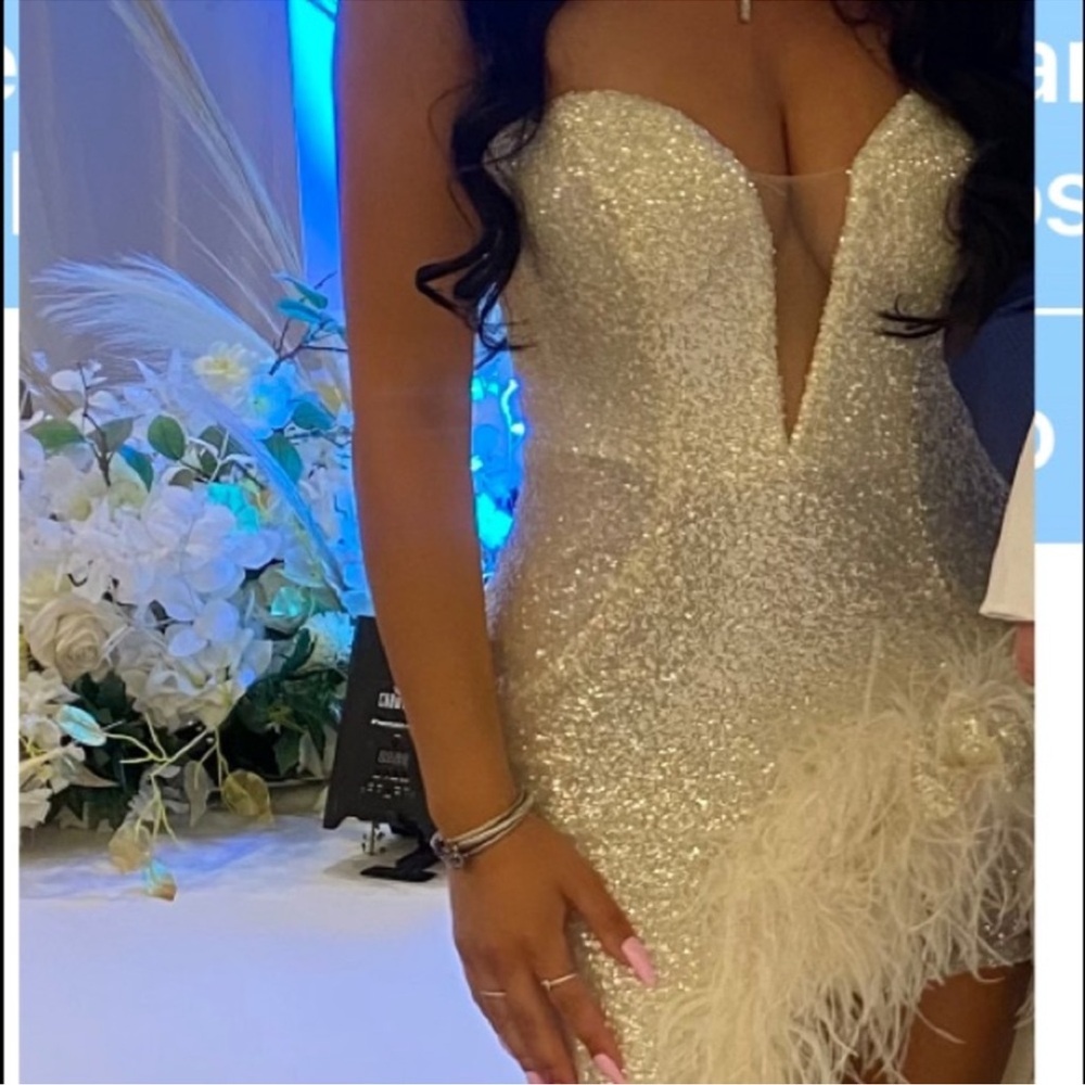white sequin dress